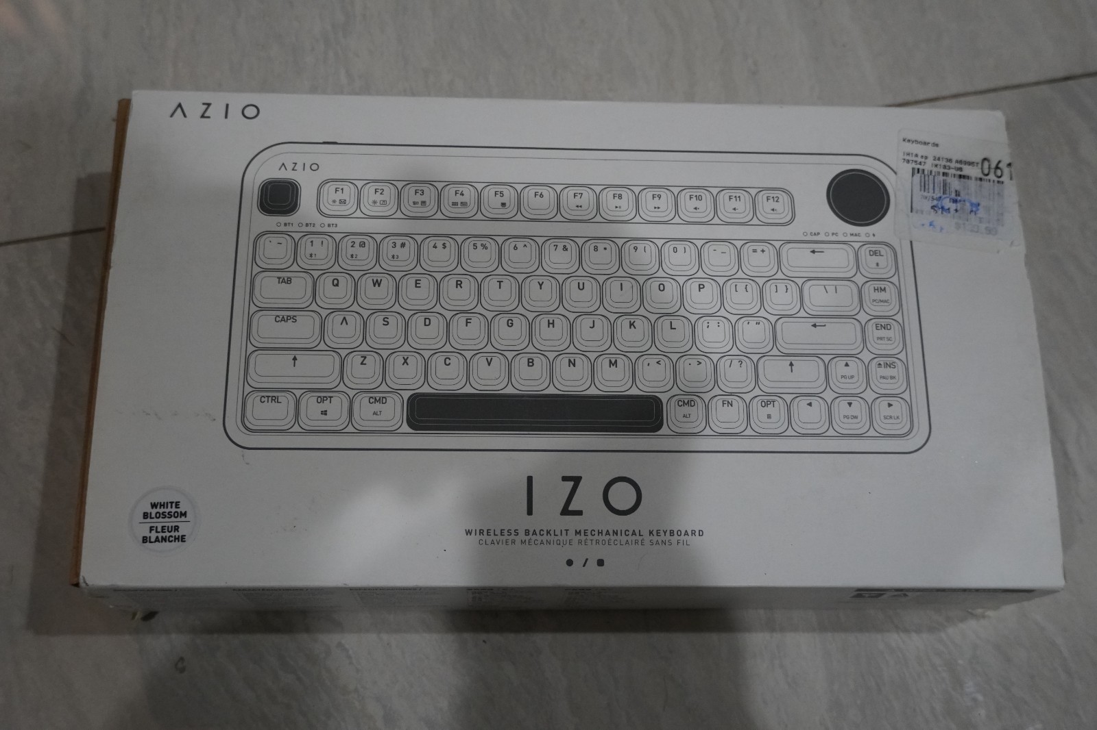 Azio IZO Wireless Mechanical Keyboard White Blossom (Keyboard Only, Complete)