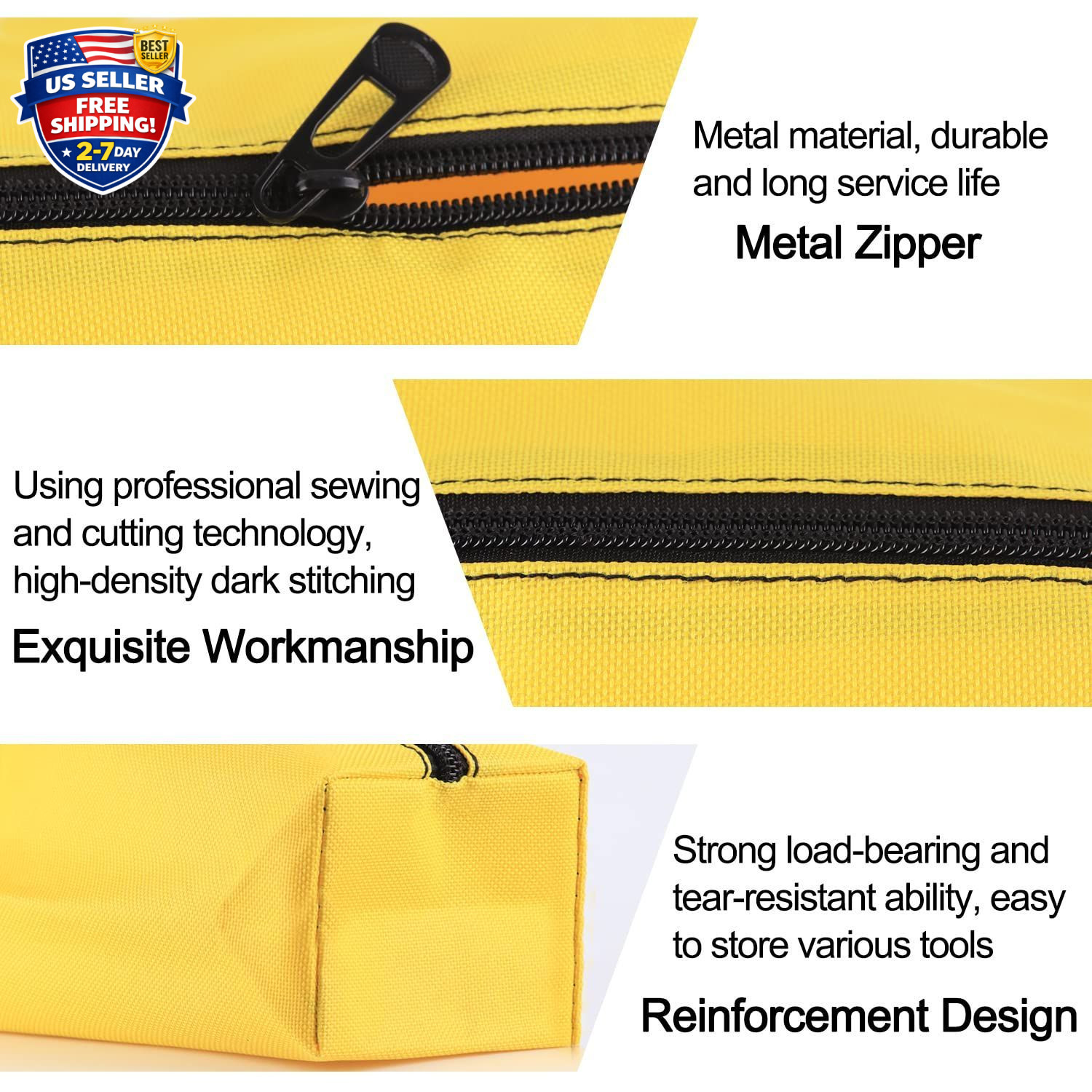 5 Pack Canvas Tool Pouch of Two Sizes, Tool Pouches with Zipper, Multipurpose...