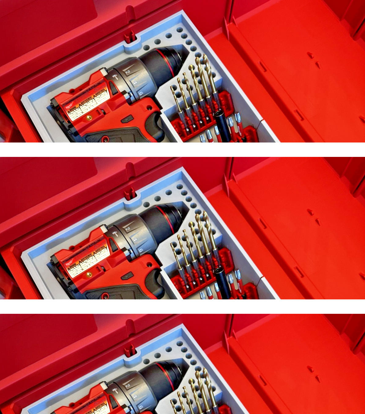 Milwaukee M12 Drill & Driver 3 Drawer Packout Inserts