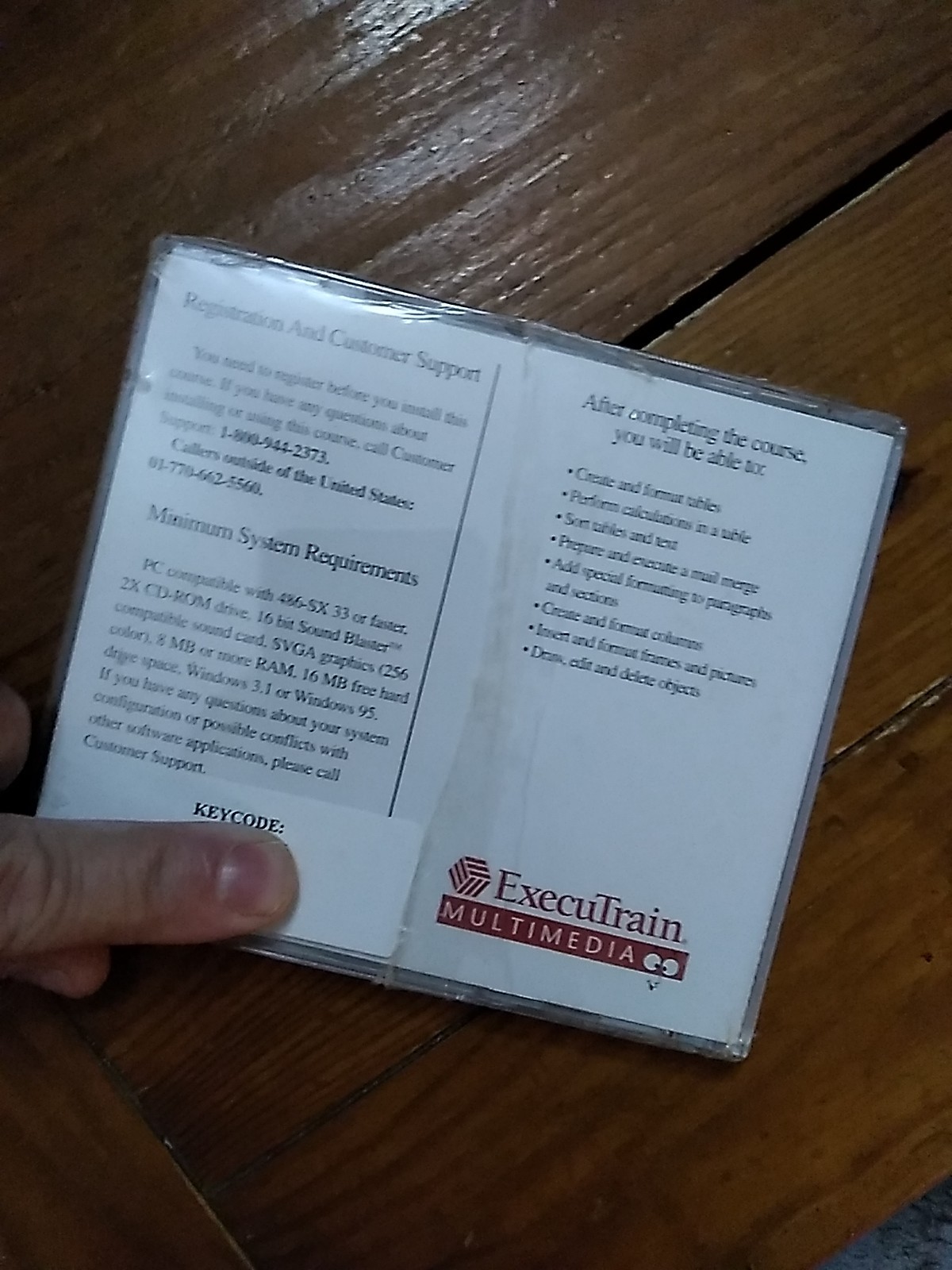 Vintage Microsoft Word Windows 95 Version 7.0 Brand New W/Key Code Executrain