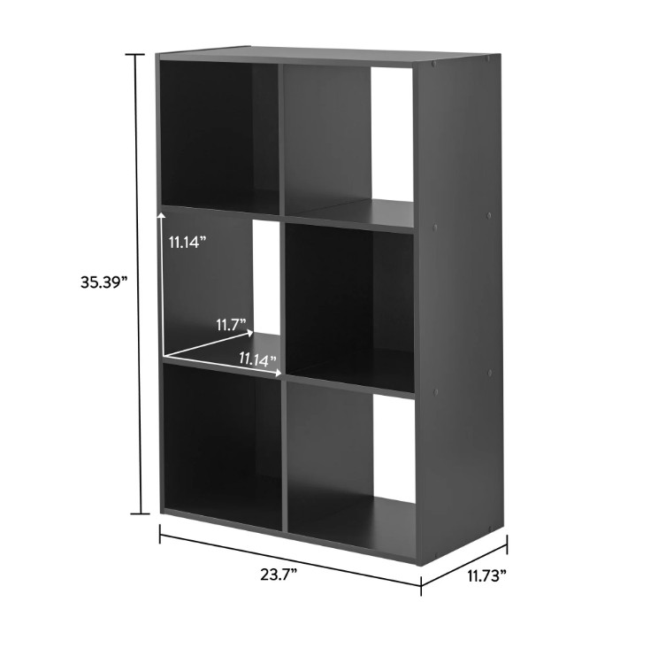 Mainstays 6 Cube Storage Organizer, Black