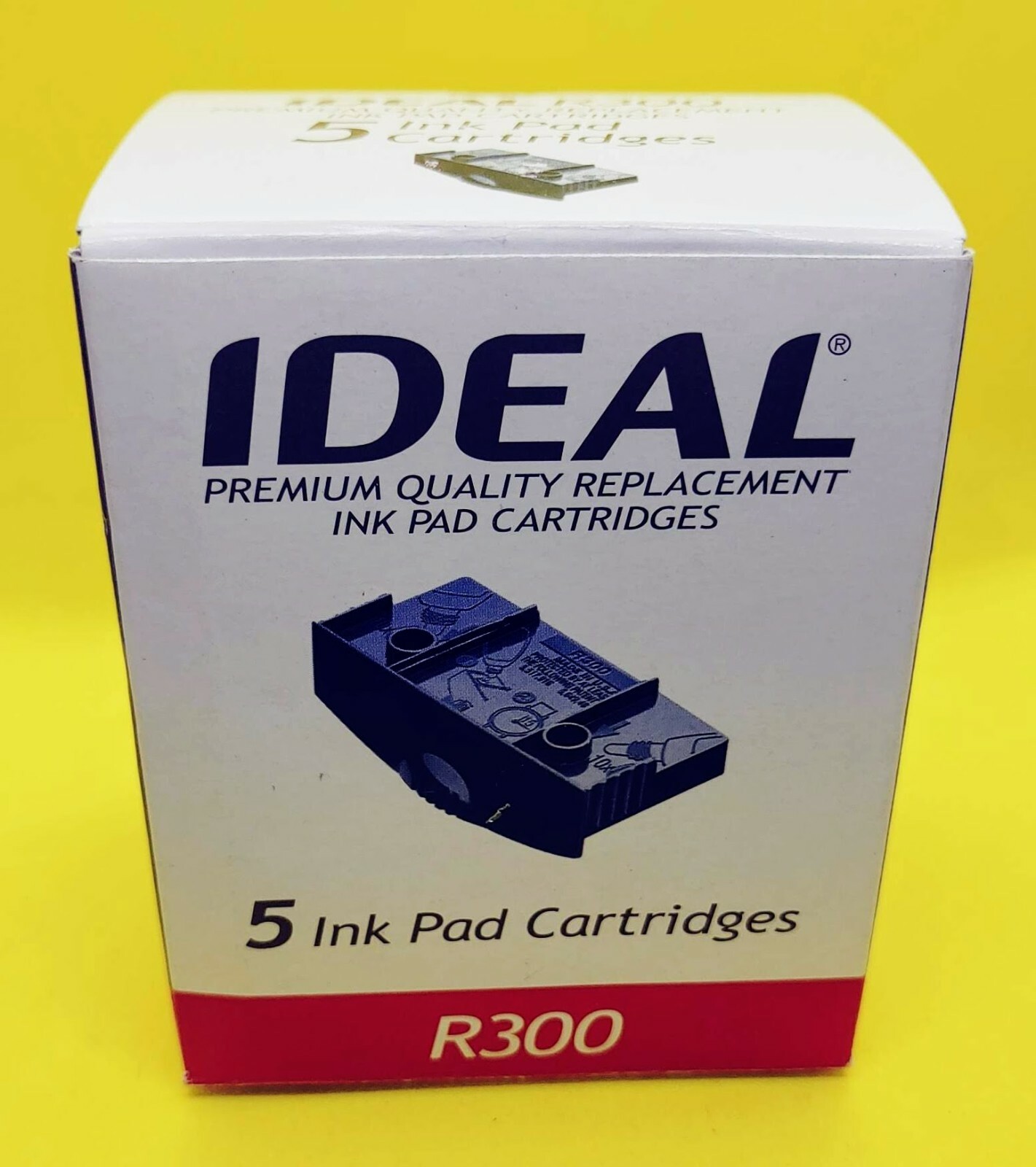 Ideal 300 Replacement Ink Pad Black Ink Box of 5 Pads