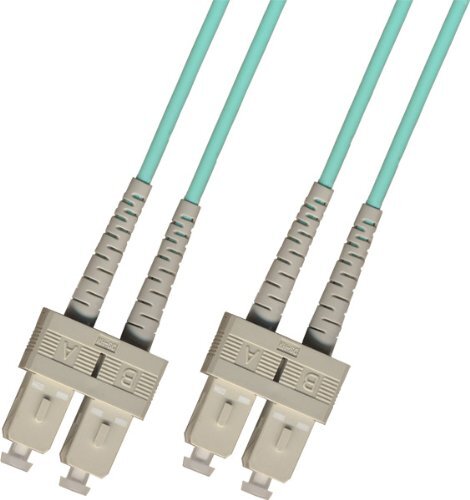 50M OM3 10 Gigabit Multimode Duplex Fiber Optic Cable (50/125) SC-SC Aqua
