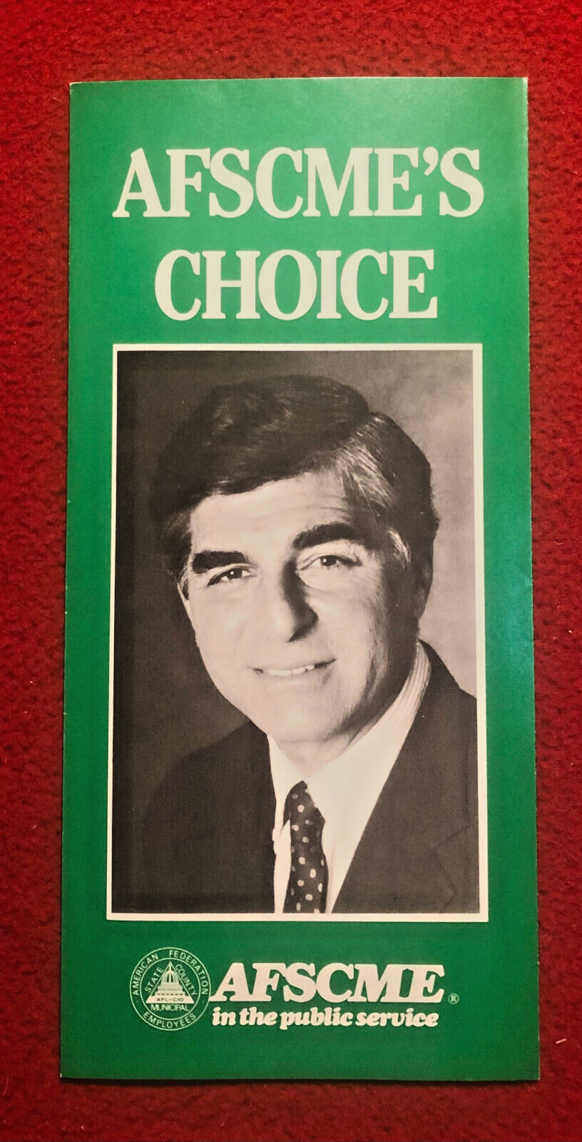 1988 "AFSCME'S Choice" Michael Dukakis Presidential Campaign Brochure 4-Fold