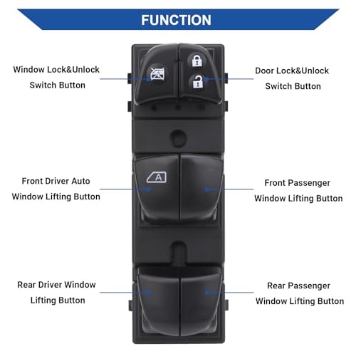 Master Power Window Switch Control Button Front Left Driver Side Compatible