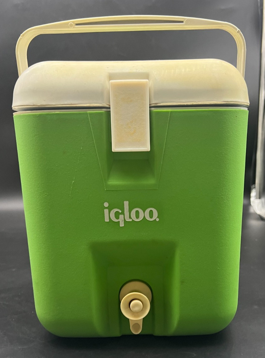 Vintage 1-Gallon Lime Green Cube Igloo Beverage Cooler Works No Leaks-Houston Tx