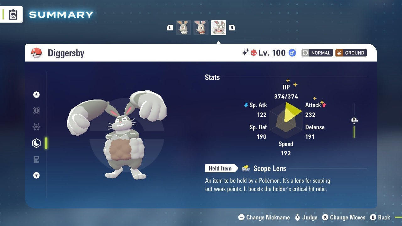 Pokémon Legends: Z-A Shiny Diggersby 6iv ✨Max EV✨ALPHA
