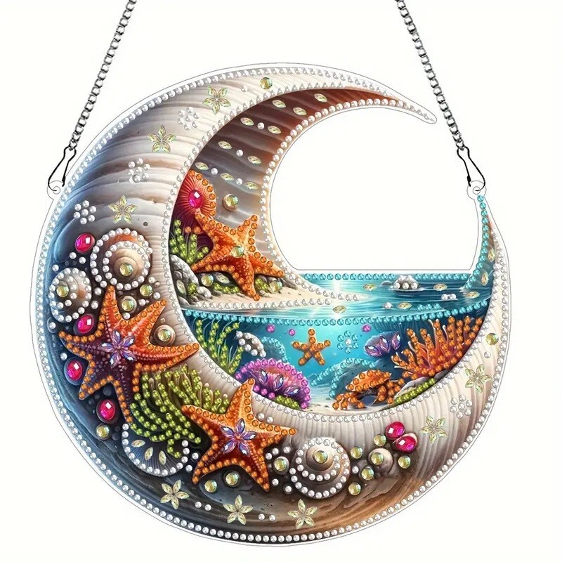 Ocean View Diamond Jewel Art Hanging Suncatcher Home & Bedroom Decor COMPLETED