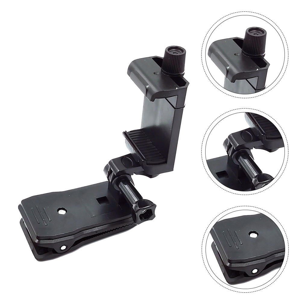 Black ABS Backpack Strap Mount for Action Camera and Cellphone Holder