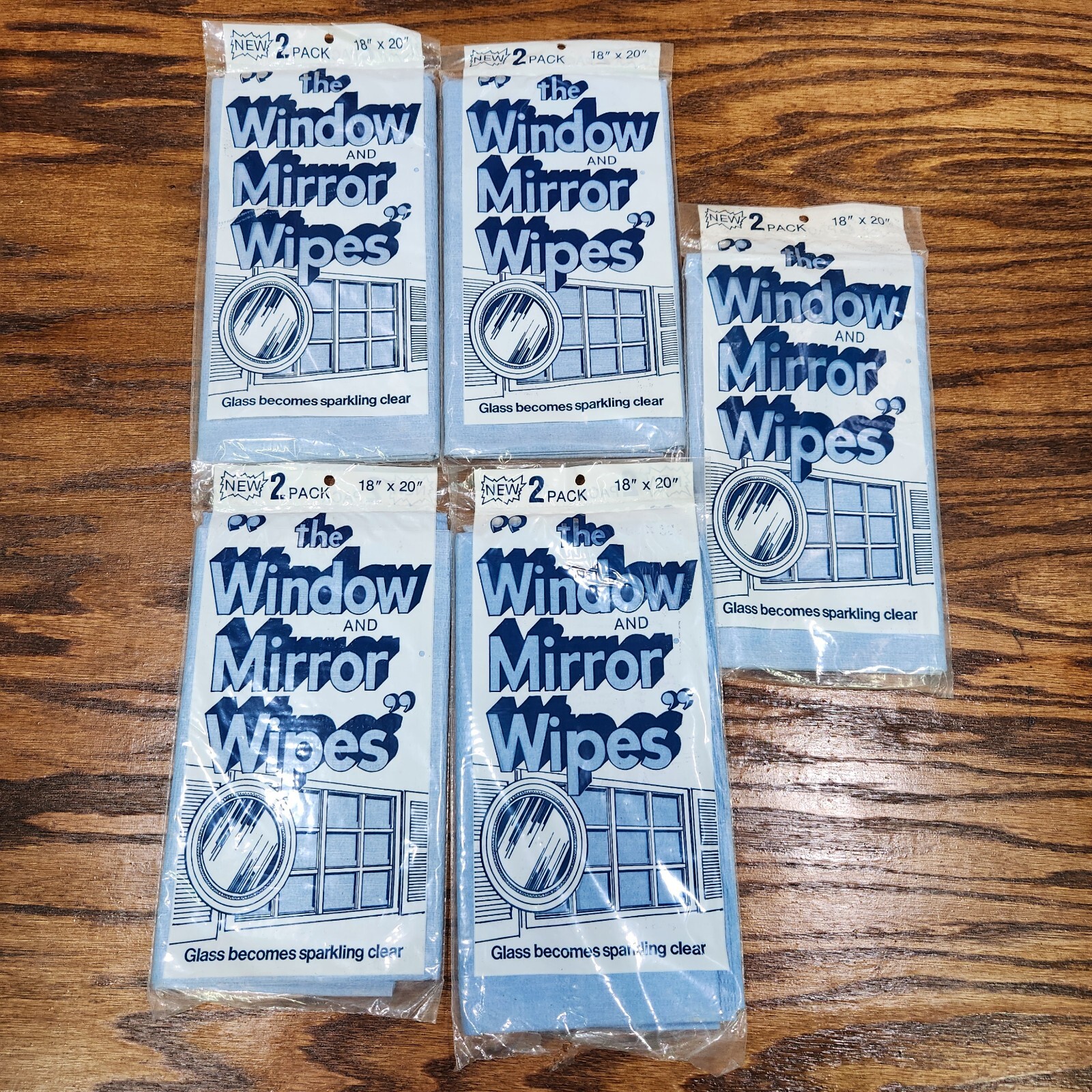 Vintage The Window & Mirror Wipes Lot of 5 Packs 2 Cloths Per Pack NOS Aquamaid