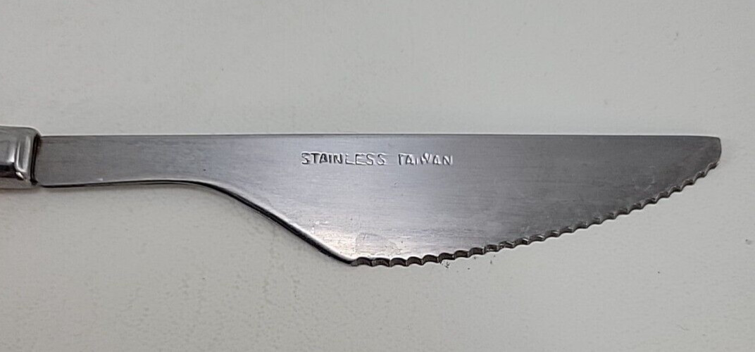 MCM Steak Knives Set Of 6 Salmon Pink Handles
