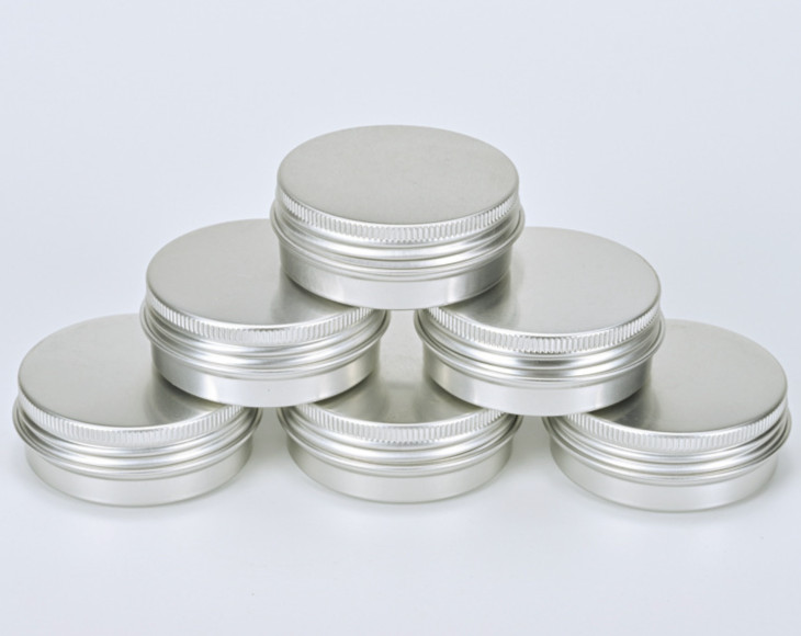 60 Pack 2oz Aluminum Tin Container Round Screw top Metal Tins Jar ,Salve Tin