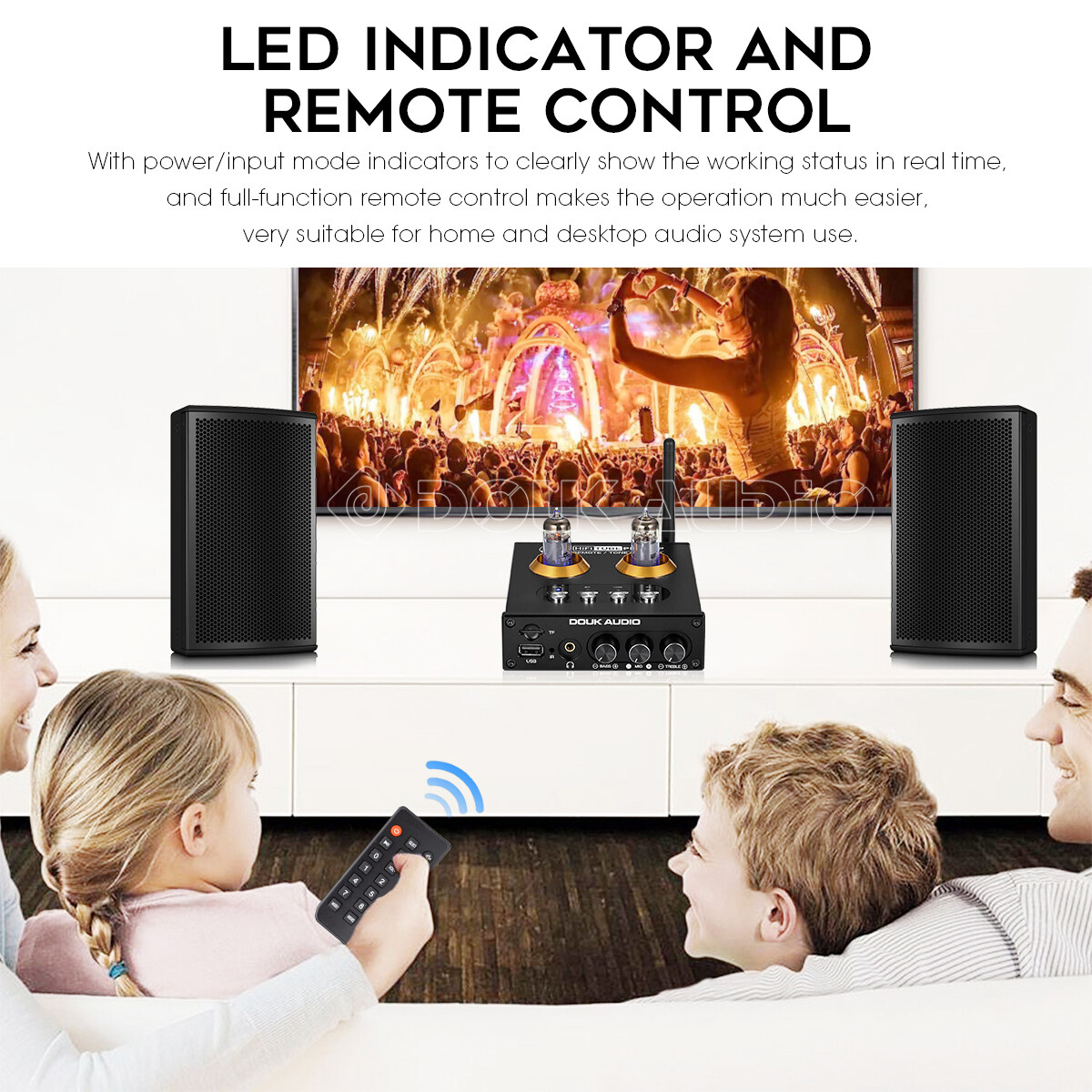 Mini Tube Preamplifier with Bluetooth 5.0 / USB SD Play / Headphone Amp / Remote