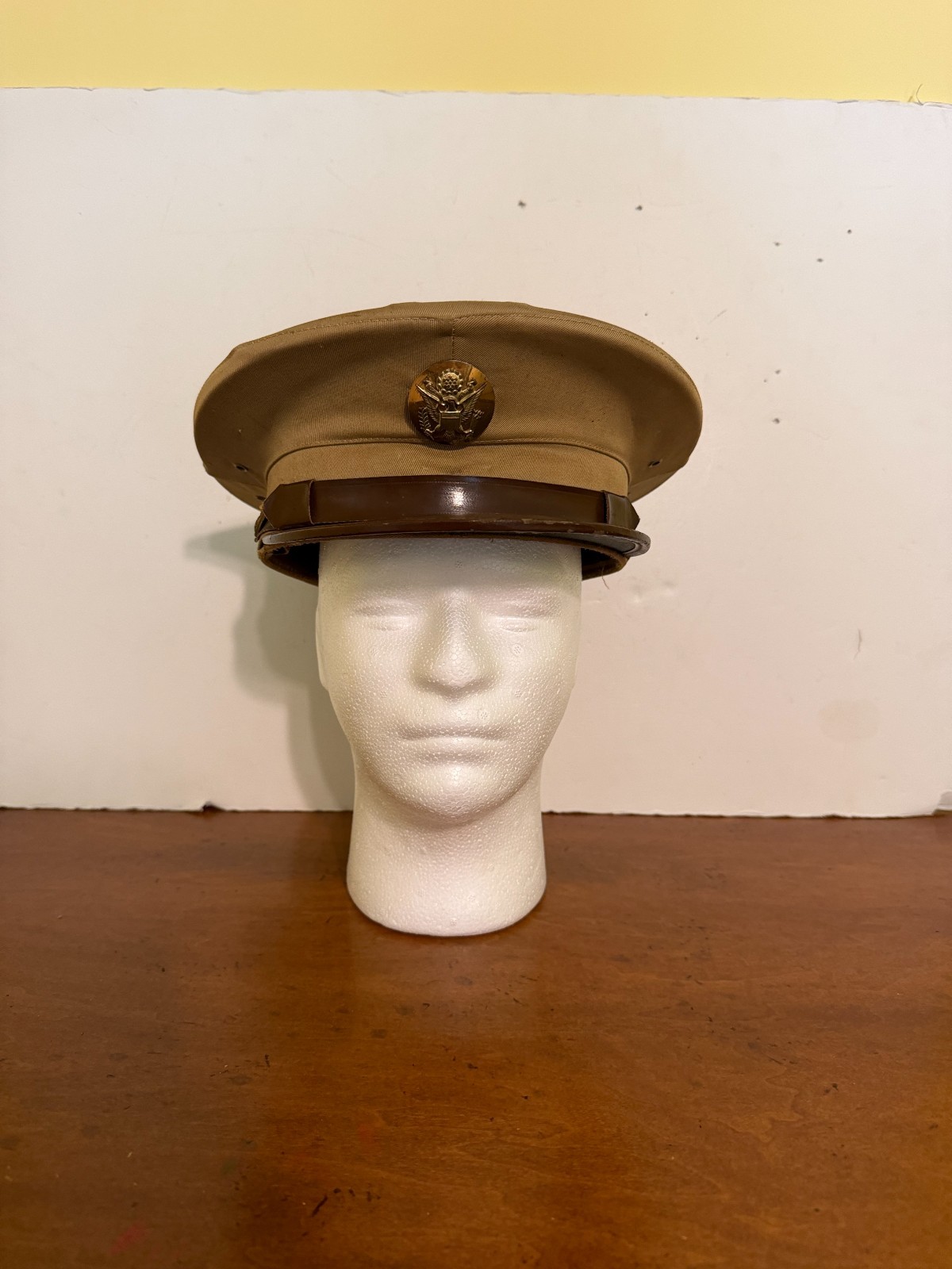 JF0028 Original WW2 Enlisted Man Visor Cap Size 7 1/4 USAL