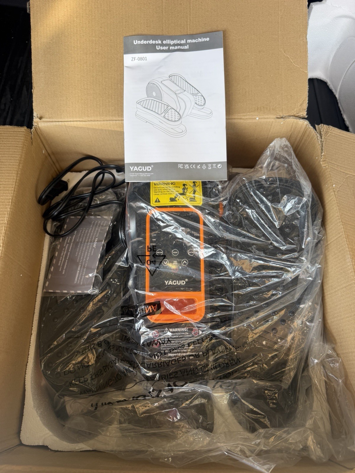 Yagud Under Desk Electric Elliptical ZF-0801 Remote LCD, Timer, 13 Programs