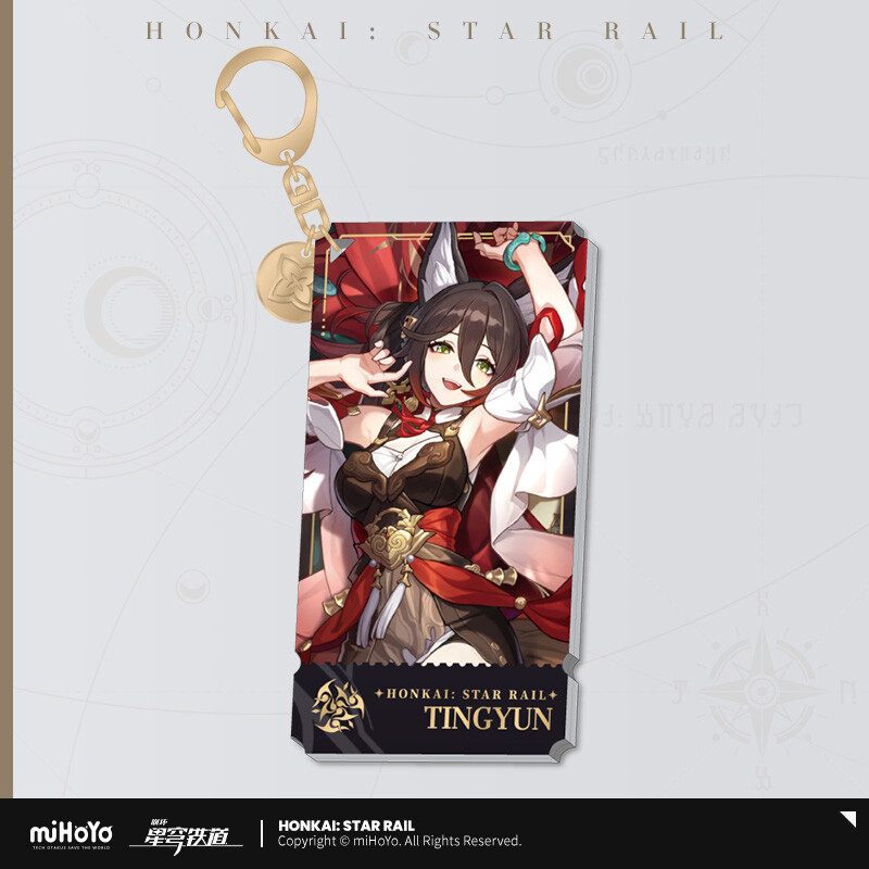 miHoYo Honkai: Star Rail Tingyun Keychain Original Keyring Acrylic Pendant 3.5"