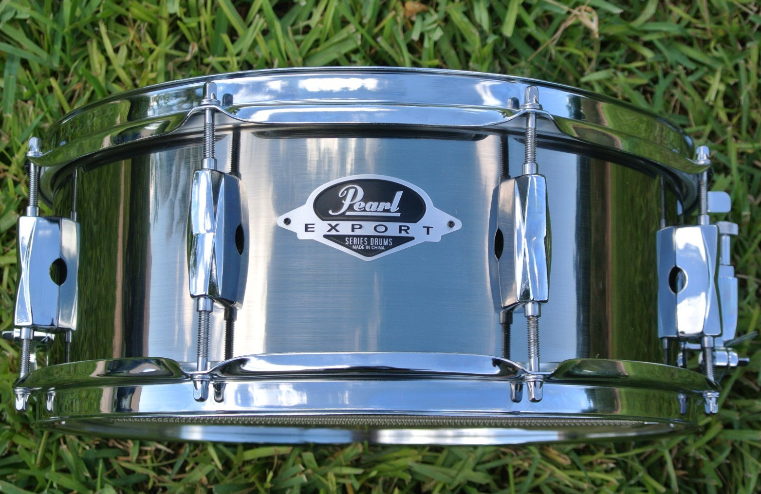 🎵 PEARL EXPORT EXX 14" SNARE DRUM in SMOKEY CHROME for YOUR SET! LOT L156 🎵