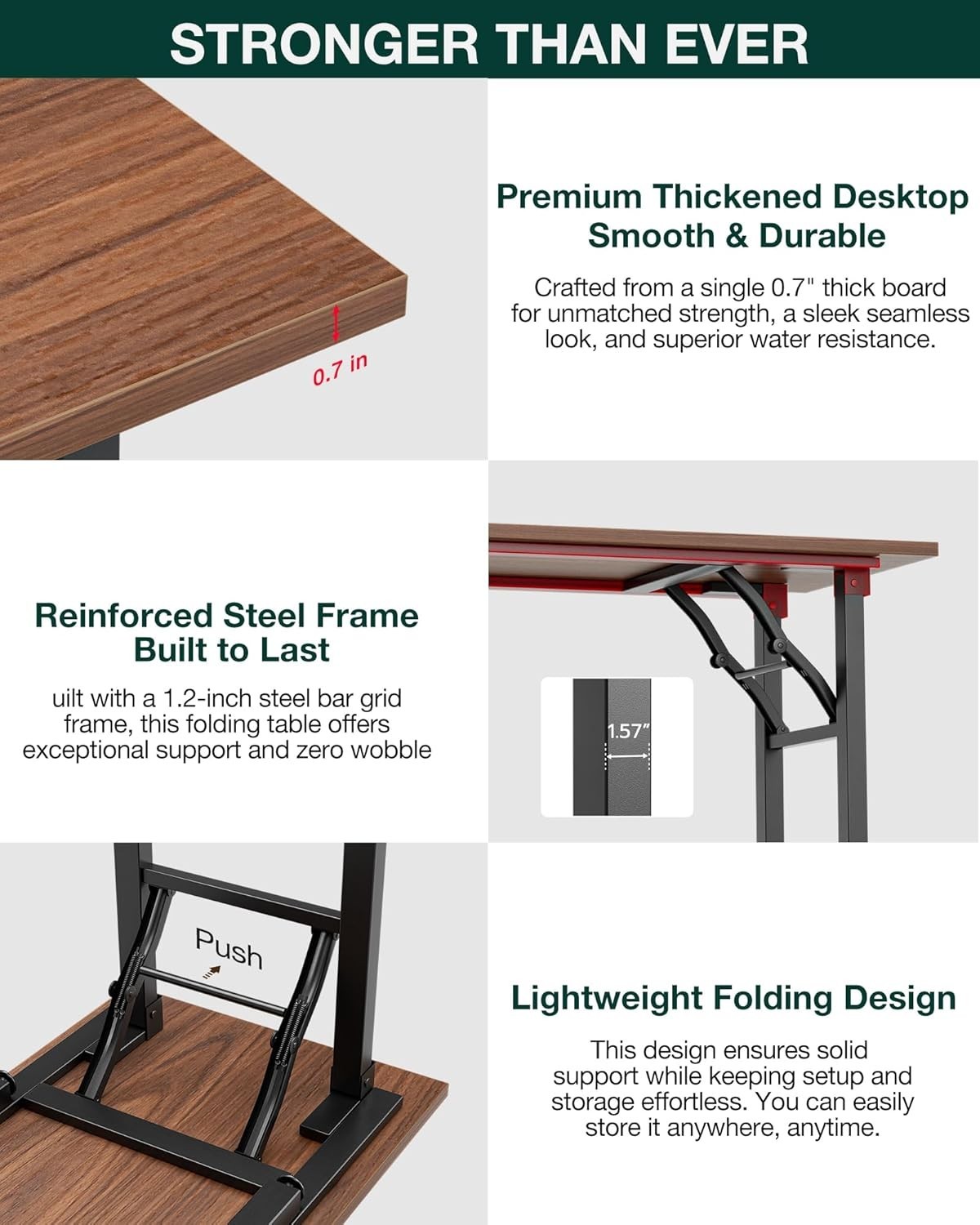 Small Folding Computer Desk – Portable 35.8 Inch Foldable Laptop Table
