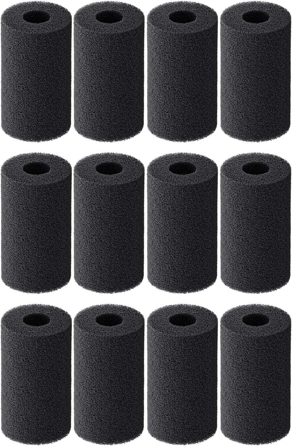 Pawfly 12 Pack Pre-Filter Sponge, Aquarium Filter Sponge 0.8" Intake Black