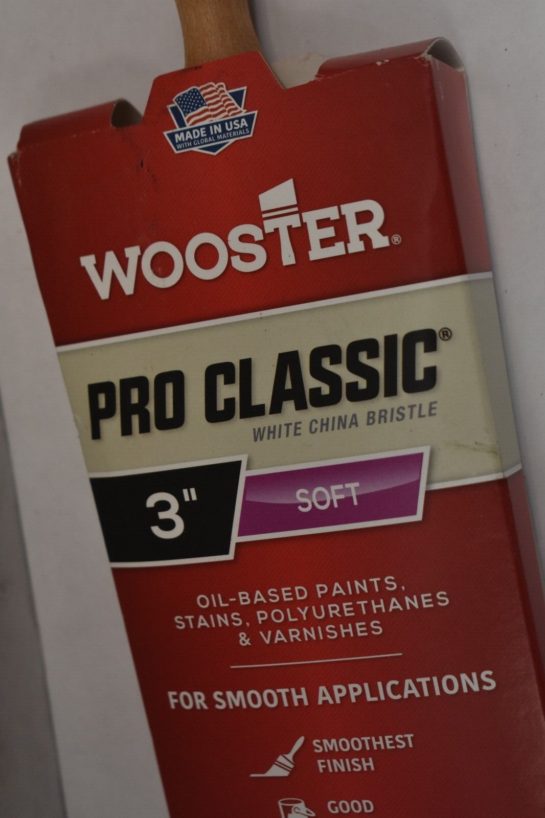 Wooster Z1222 Pro Classic Soft Angle Bristle Sash Handle Paint Brush Tool