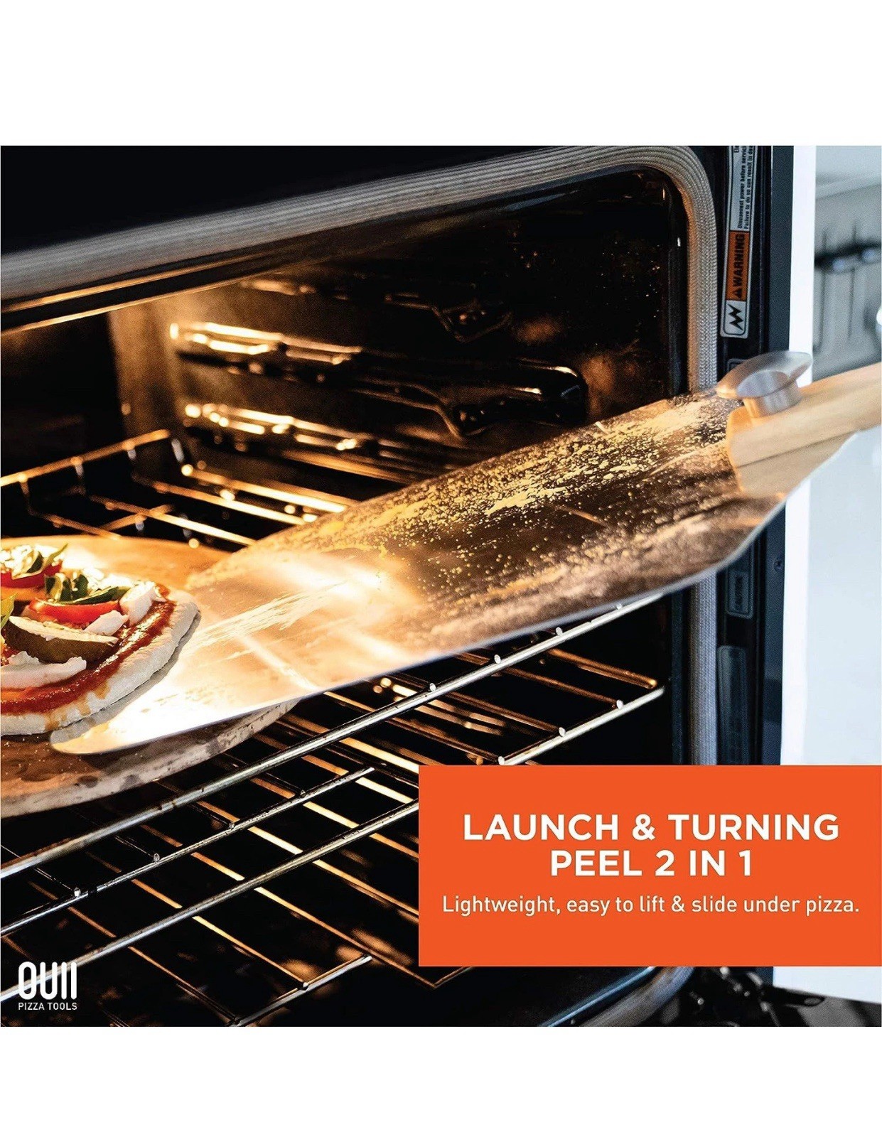 OUII Aluminum Pizza Peel Metal - 12 x 14 Inch. Spatula for Oven with...