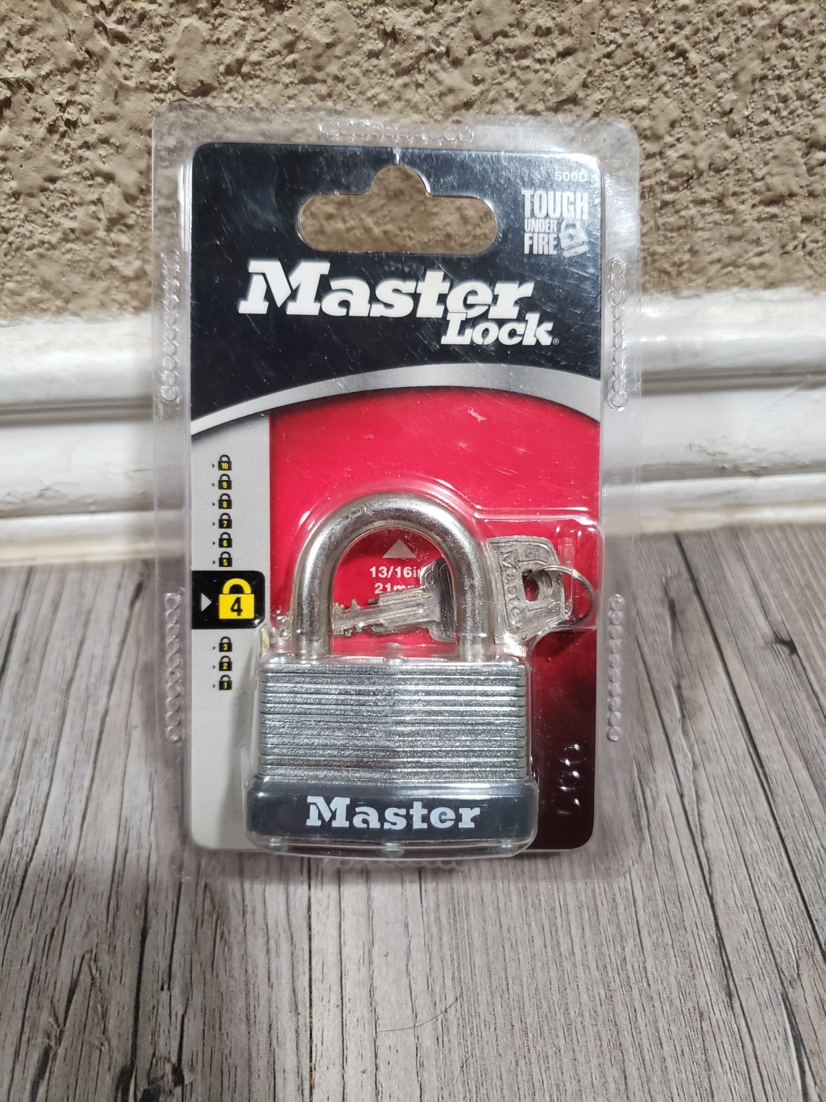 Master Lock 500D Padlock, Laminated Steel Warded Lock, 1-3/4 In. Wide, Silver