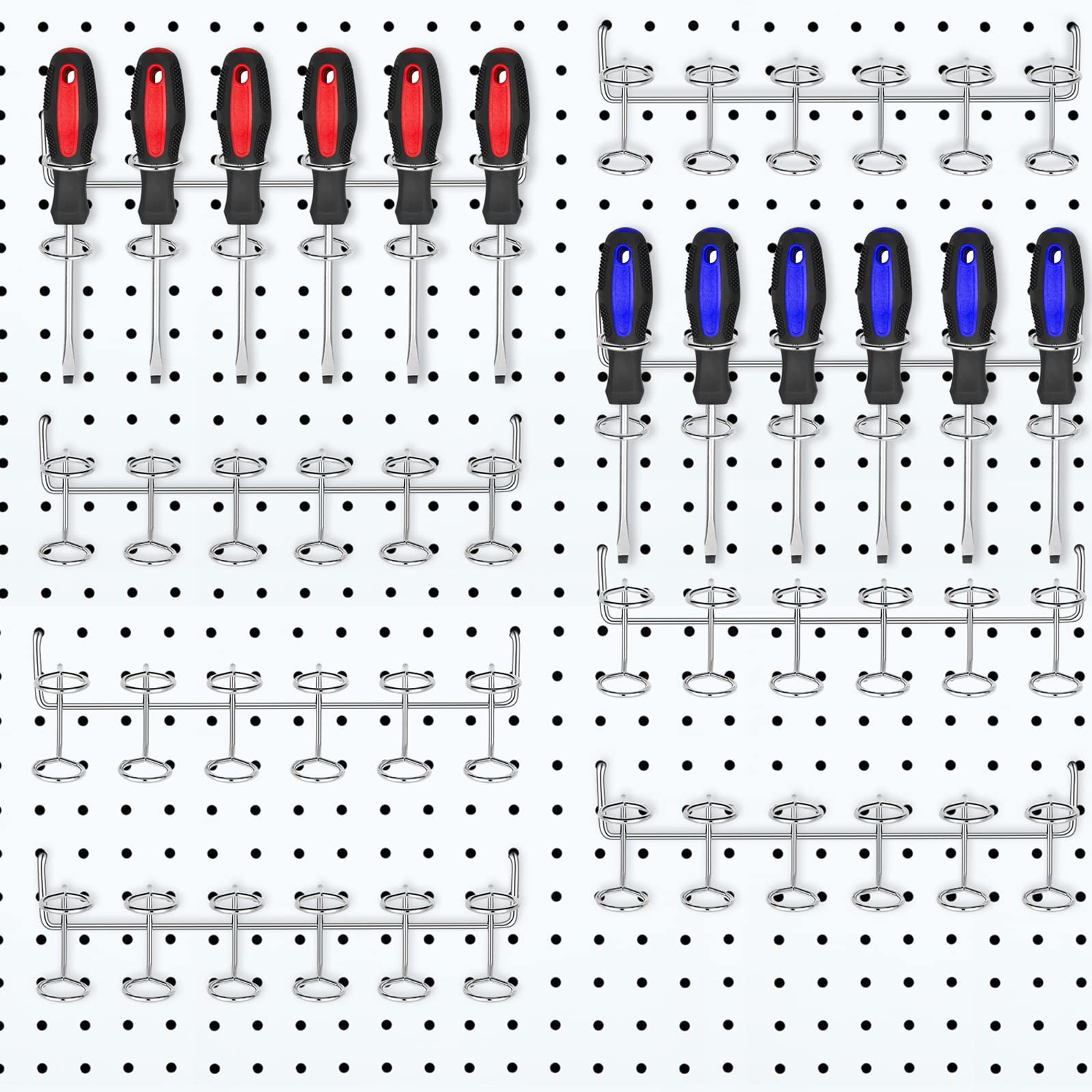 8 Pieces Pegboard Screwdriver Holders Peg Board Organizer Accessories Multi R...