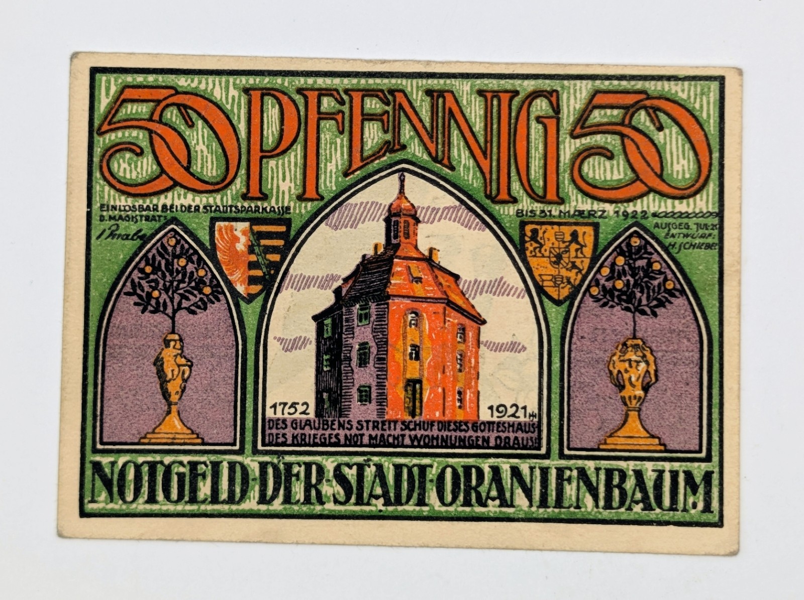 Germany 50 Pfennig "Notgeld" Banknote, 1922