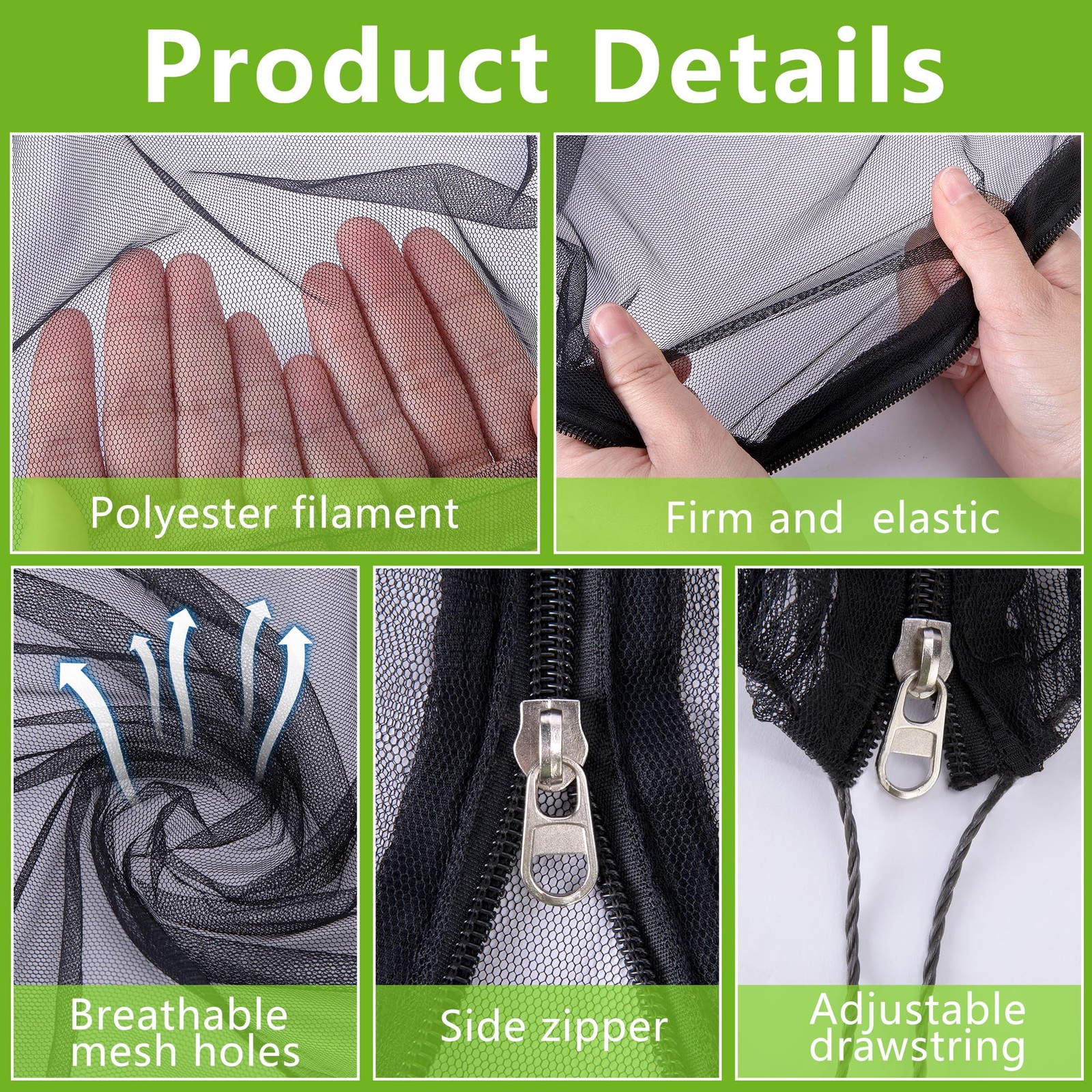 10.8 x 9.8 Ft Black Large Fruit Tree Netting with Zipper x Ft, 1 Pc