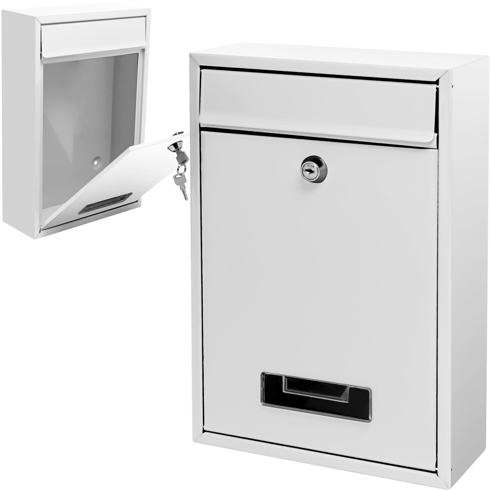 Wall Mount Mailbox, Mail Box with Key Lock, Dropbox with Slot for Envelope, O...
