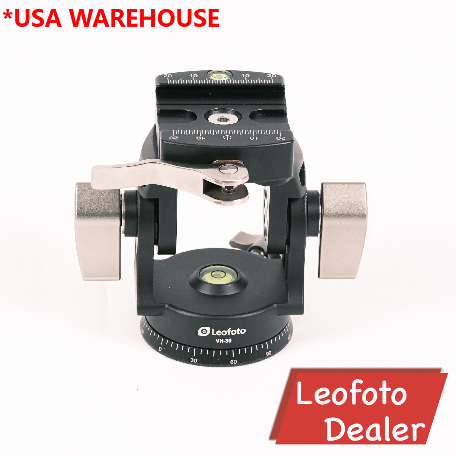 Leofoto VH-30LR 2Way Monopod Head for Long Lens | Arca Lever Clamp