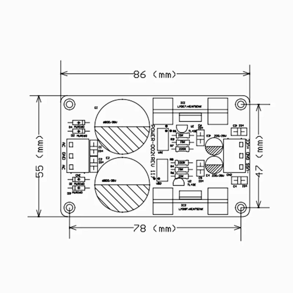 High Precision linear Regulated Power Supply Board Module LM317 LM337 TL431
