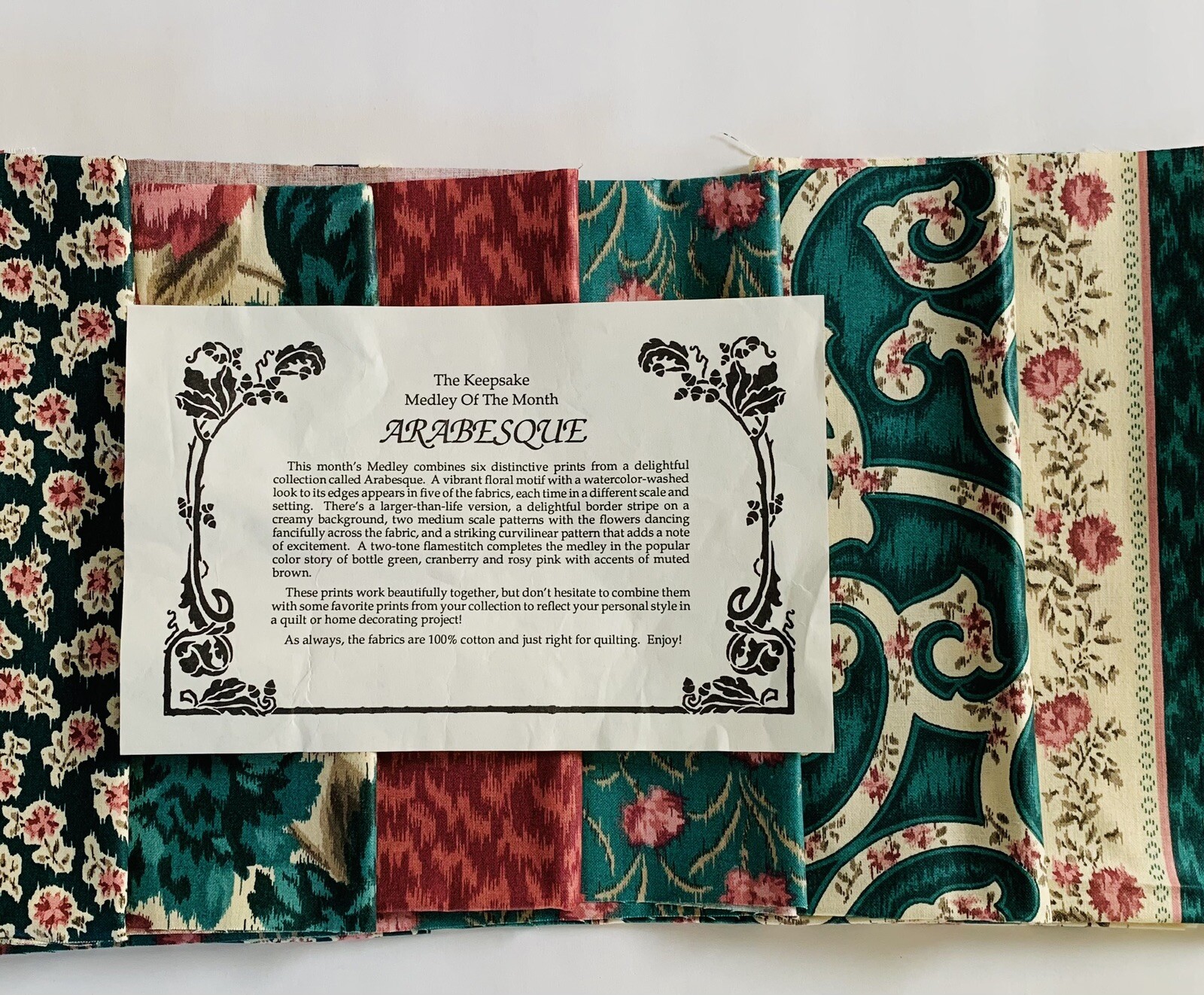 Keepsake Quilting Medley of the Month 6 Fat Quaters “ Arabesque”