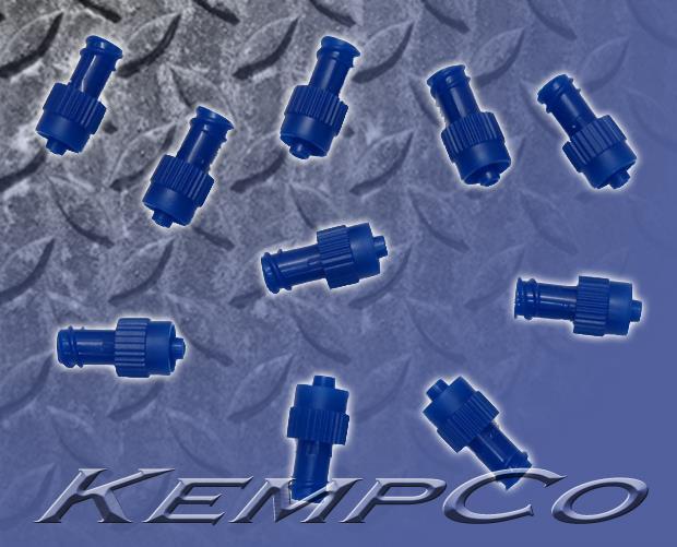(10) Luer Lock Non-Vented Universal Male/Fem Cap - Blue Polypro - Medical Biomed