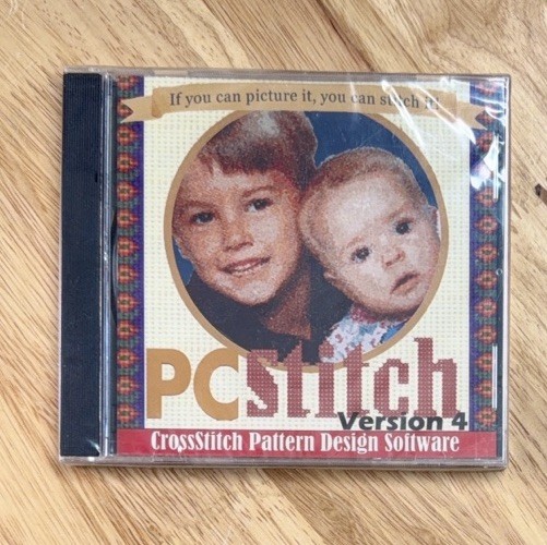 PCStitch Version 4 Cross Stitch Pattern Design Software NEW Rare CD-ROM PC NOS
