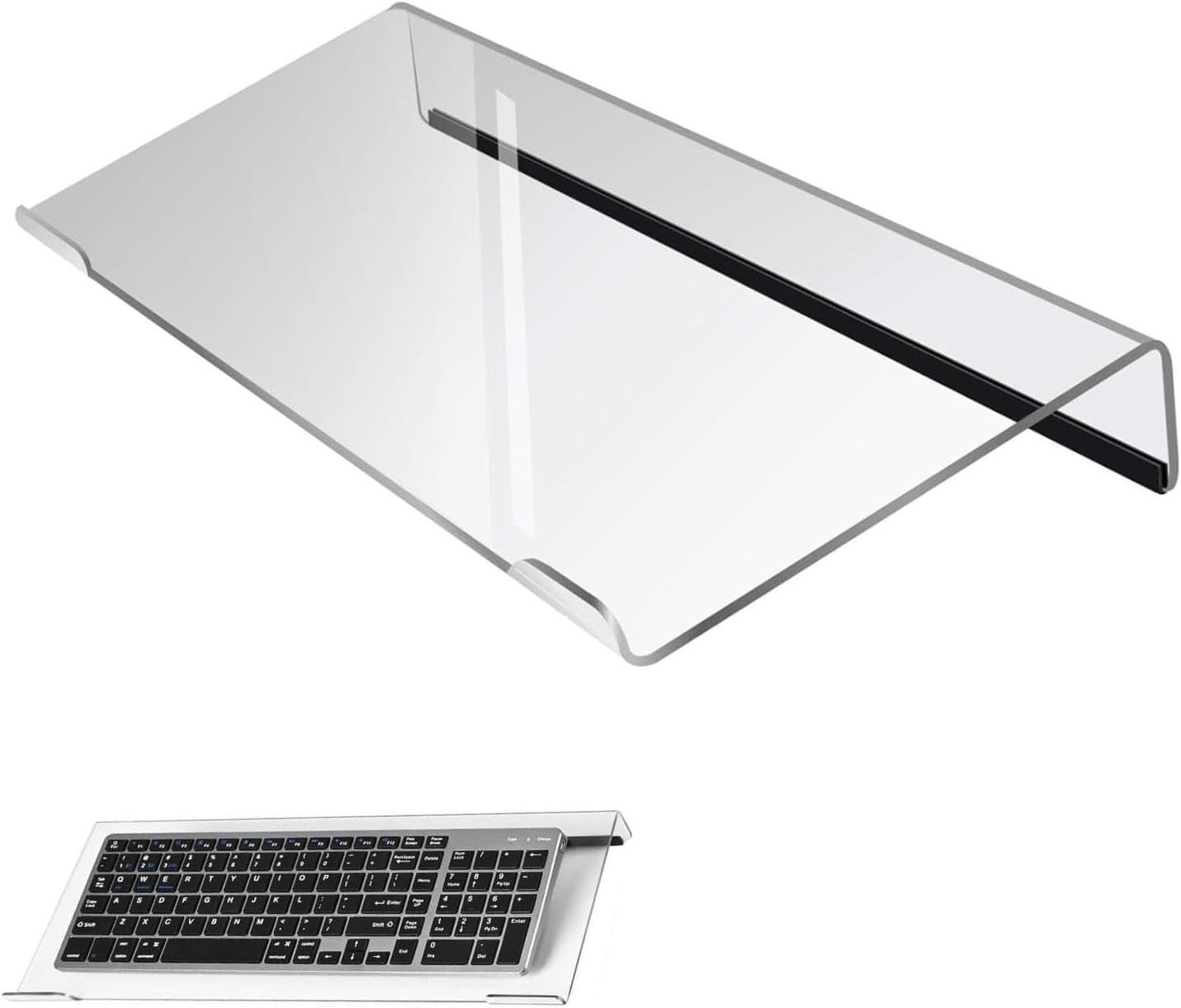 Computer Keyboard Stand，Acrylic Keyboard Tray with Rubber Strip，Ticker Acryl