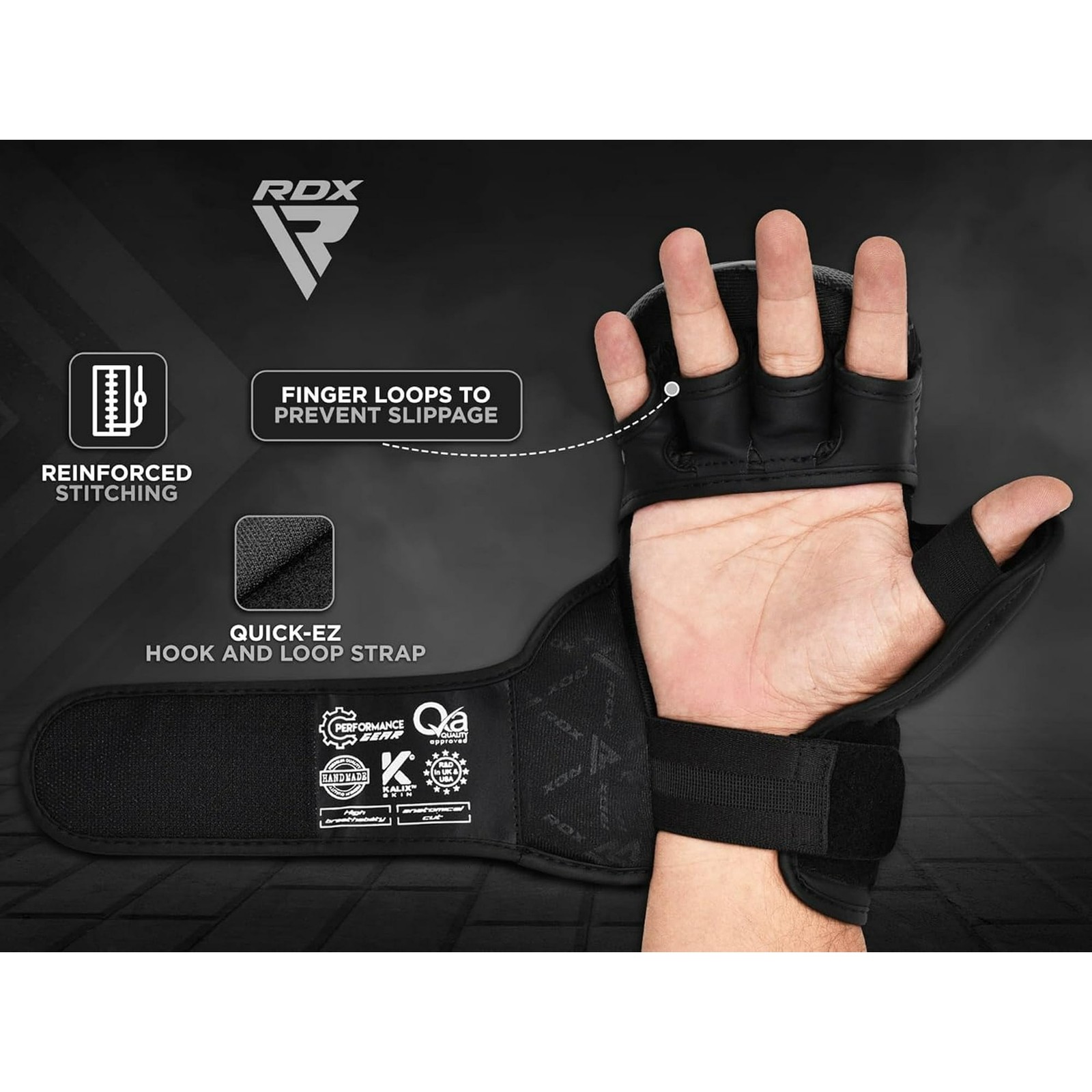 RDX IMMAF Approved Sparring Grappling Gloves Ventilated Open Palm MMA Gloves