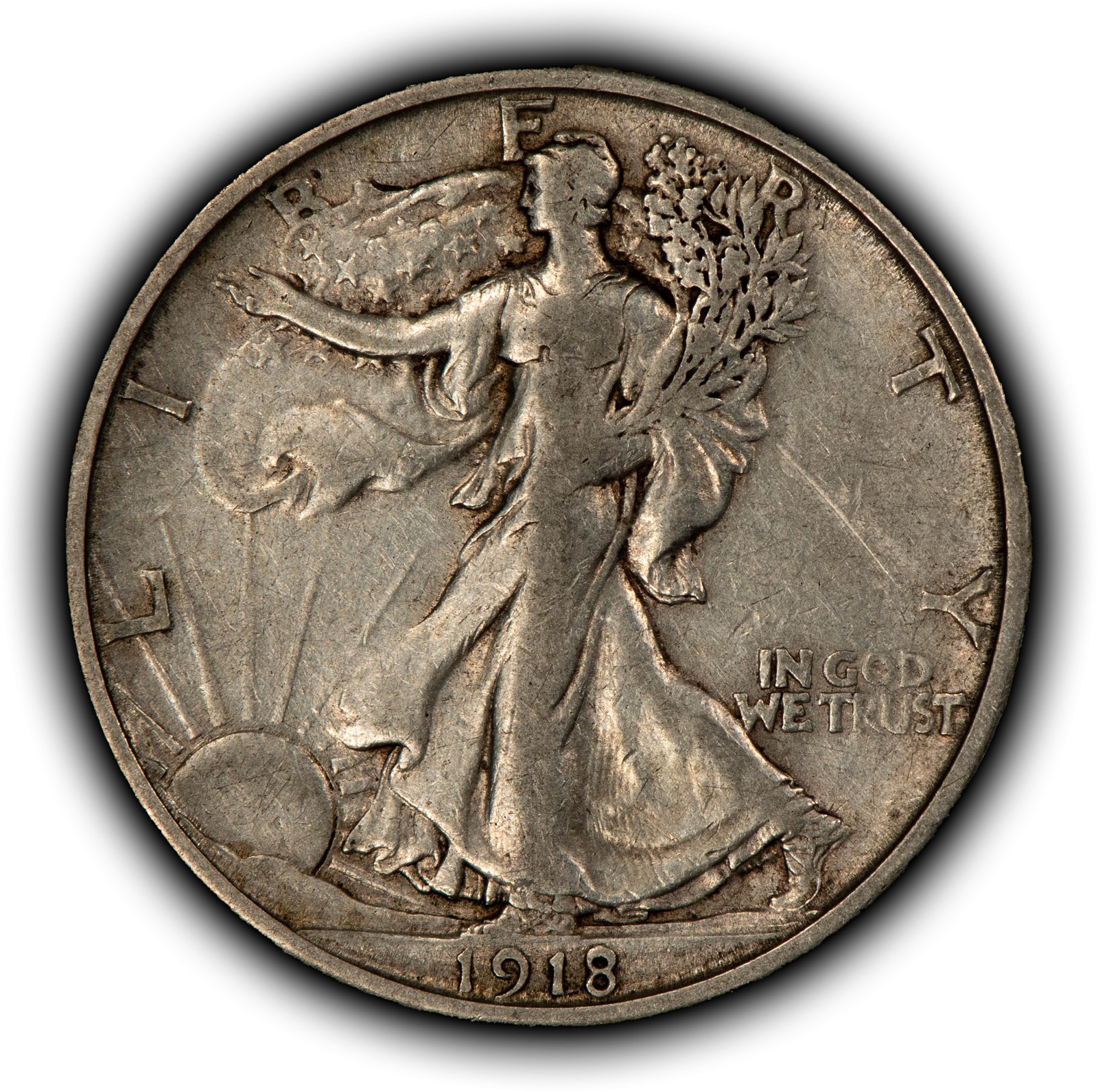 1918-S 50c Walking Liberty Silver Half Dollar - SKU-H3900