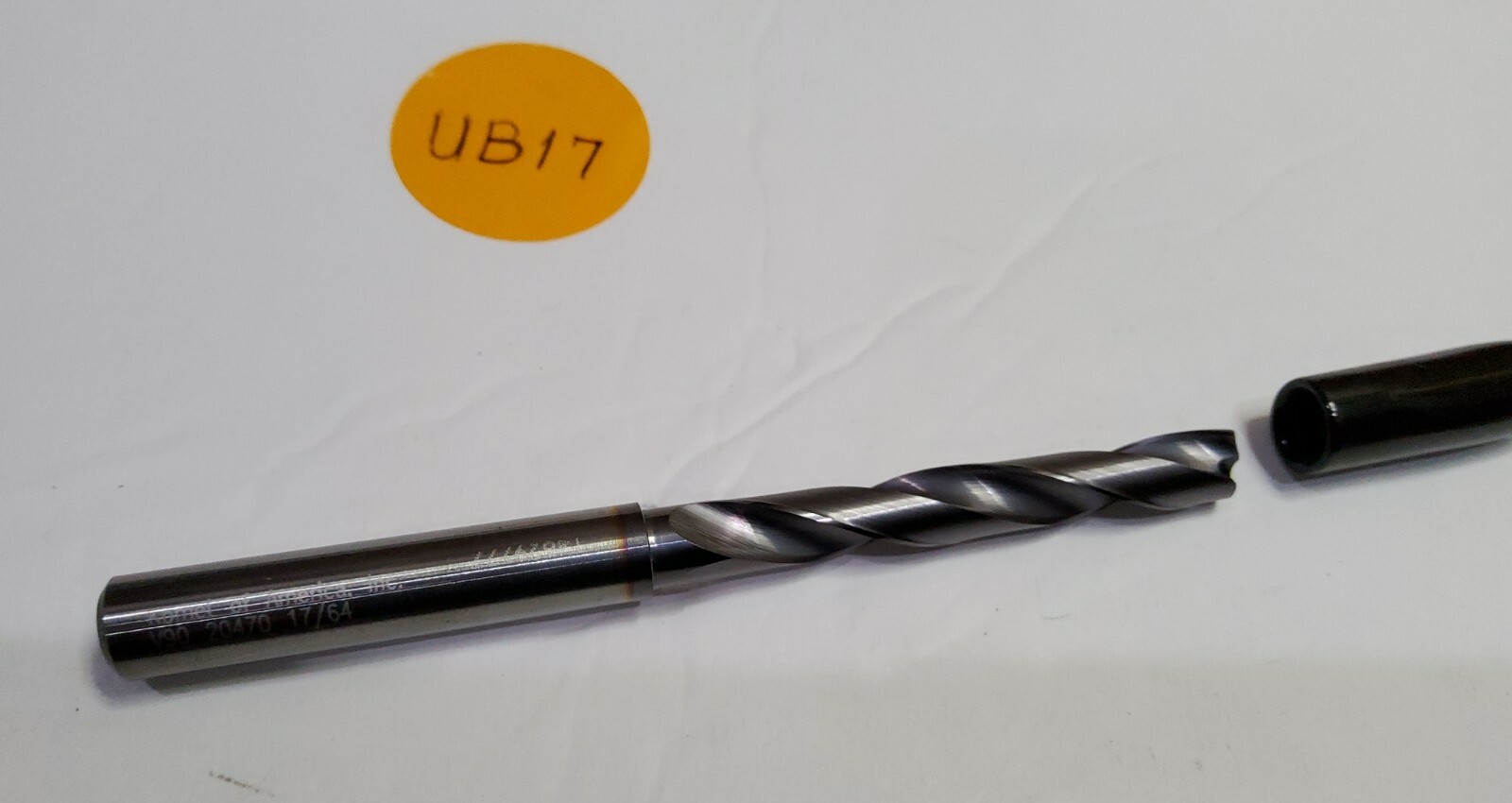 KOMET 17/64" V90 CARBIDE COOLANT FEED DRILL, 5D X 3.650" OAL
