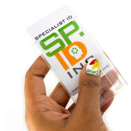 25 Pack - Rigid Hard Plastic Clear Vertical Top Load ID Badge Holders AC-915