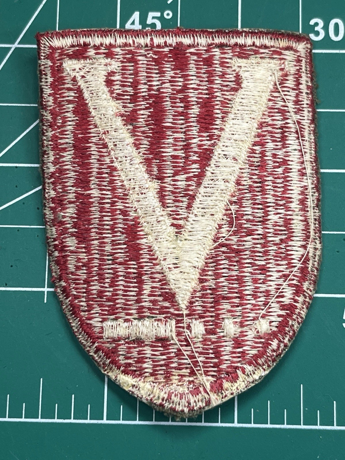 WWII US Army Victory Task Force V for Victory Patch Red White