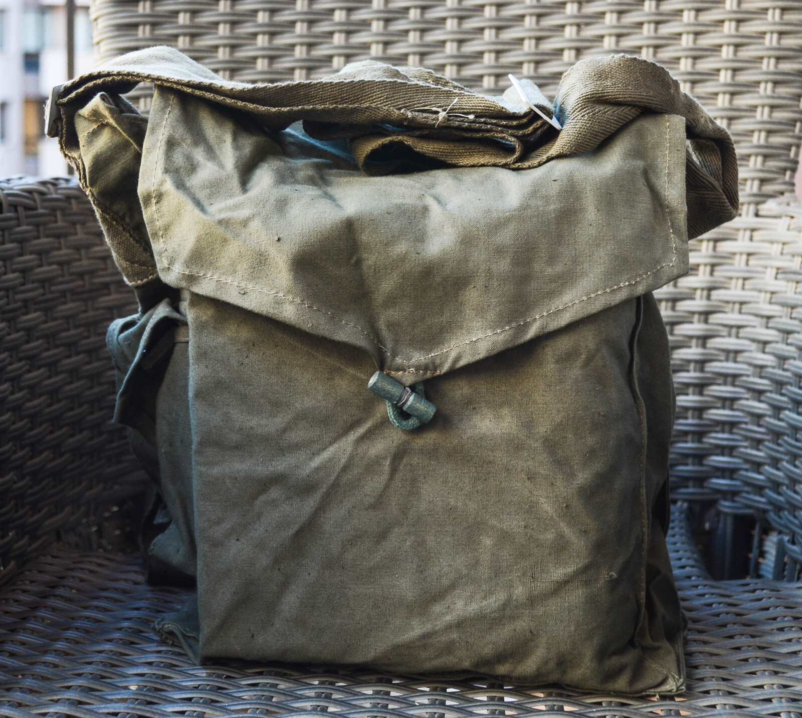 1970'S Military Canvas Vintage messenger Soviet army Distressed crossbody bag