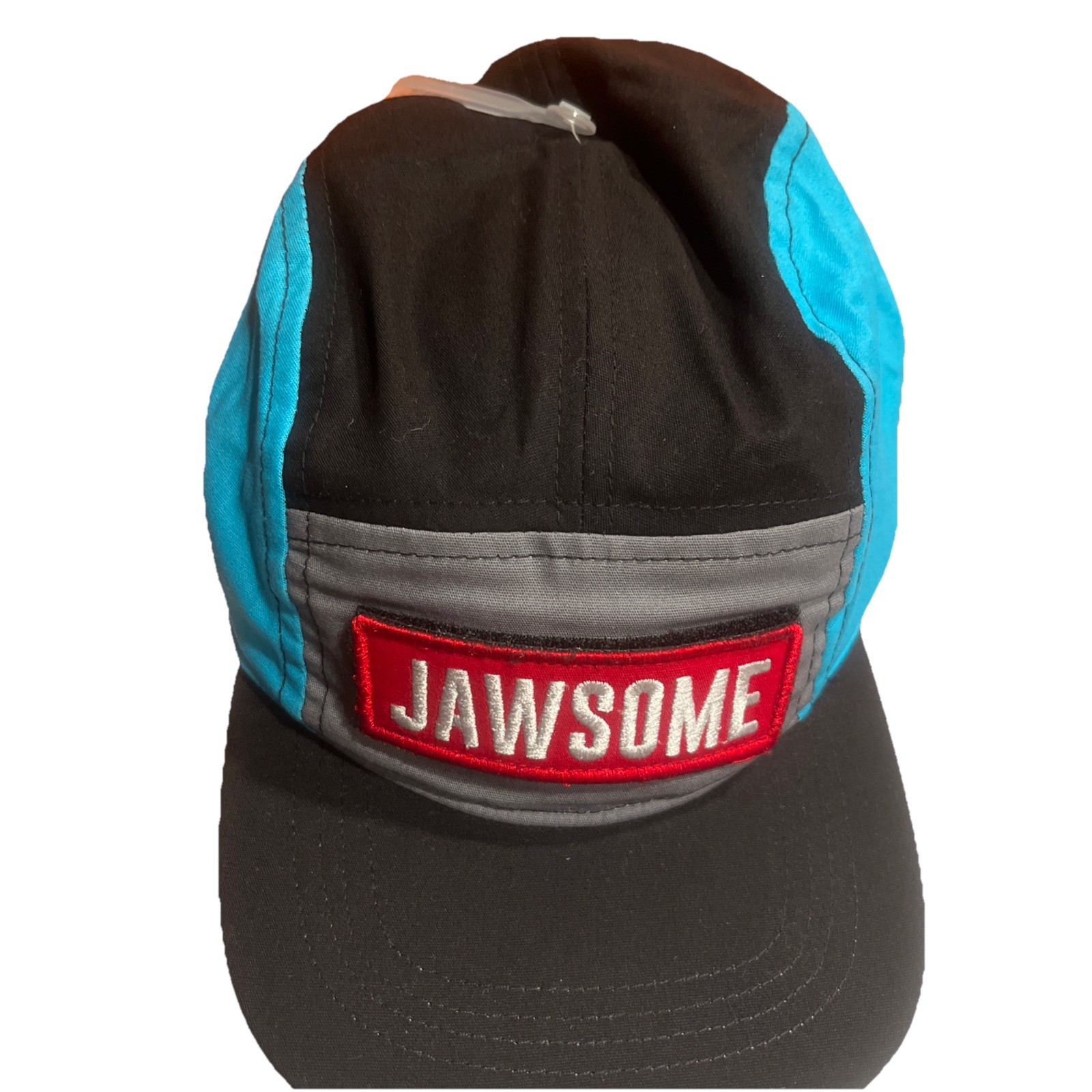 Jawsome is removable patch  attach boys Blue Black  Adjustable Strap Cap