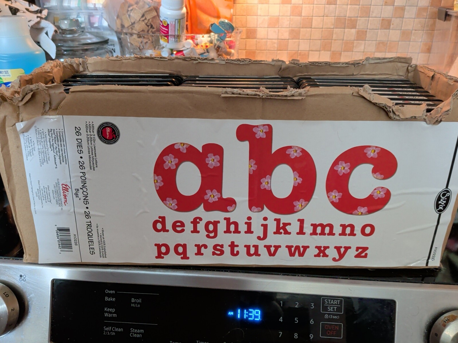 ELLISON SIZZIX Alphabet Quilting Dies 3.5" Lowercase Set 26 Letters Allstar Used