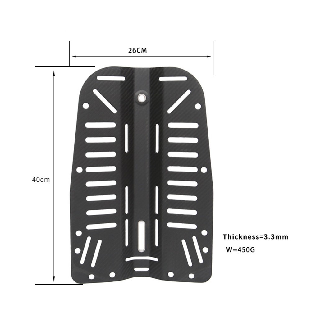 High Strength Dive Backplate for Cave Diving Carbon Fiber Construction