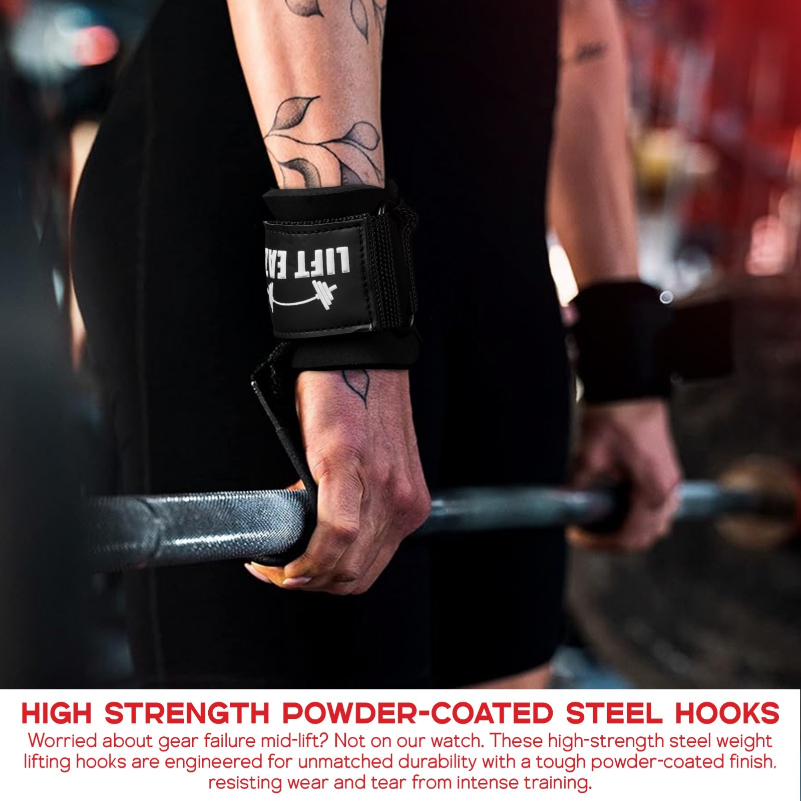 Heavy Duty Weight Lifting Hooks Gym Training Deadlift Wrist Support Grips Straps