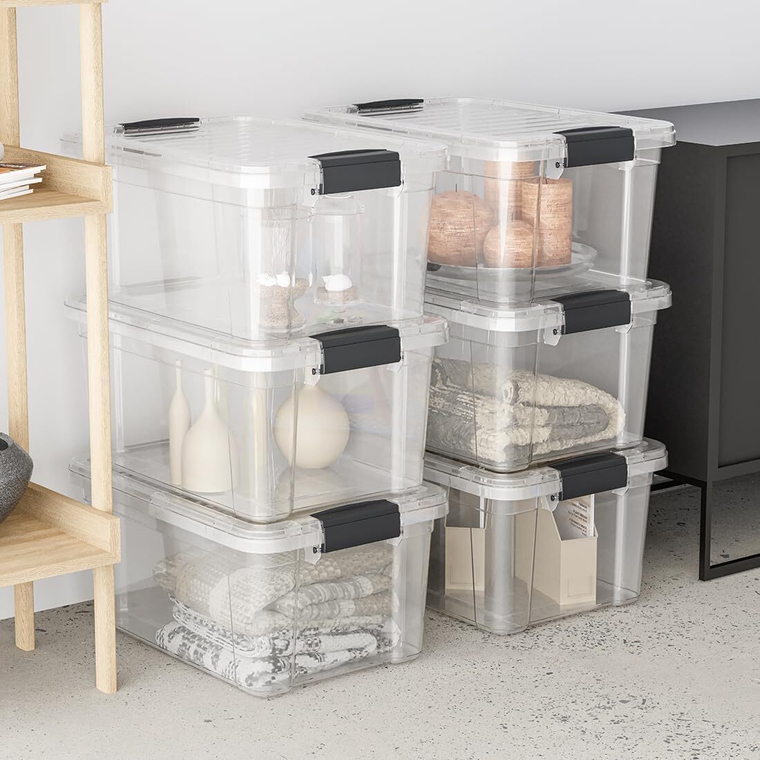 Superio Clear Storage Bins with Lids, 2 Pack- Plastic Storage Boxes - 3.5 Quart
