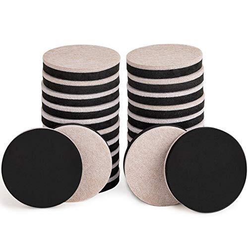 24 Pcs 2.5" Felt Furniture Movers Sliders For Hardwood Floors Reusable Felt Furn