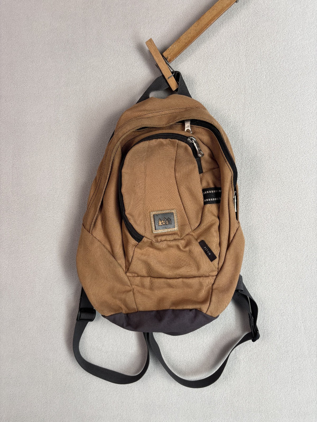Vintage 80s REI Backpack Brown Tourist Canvas Hiking Ruck Bag Day Pack Hiker 90s