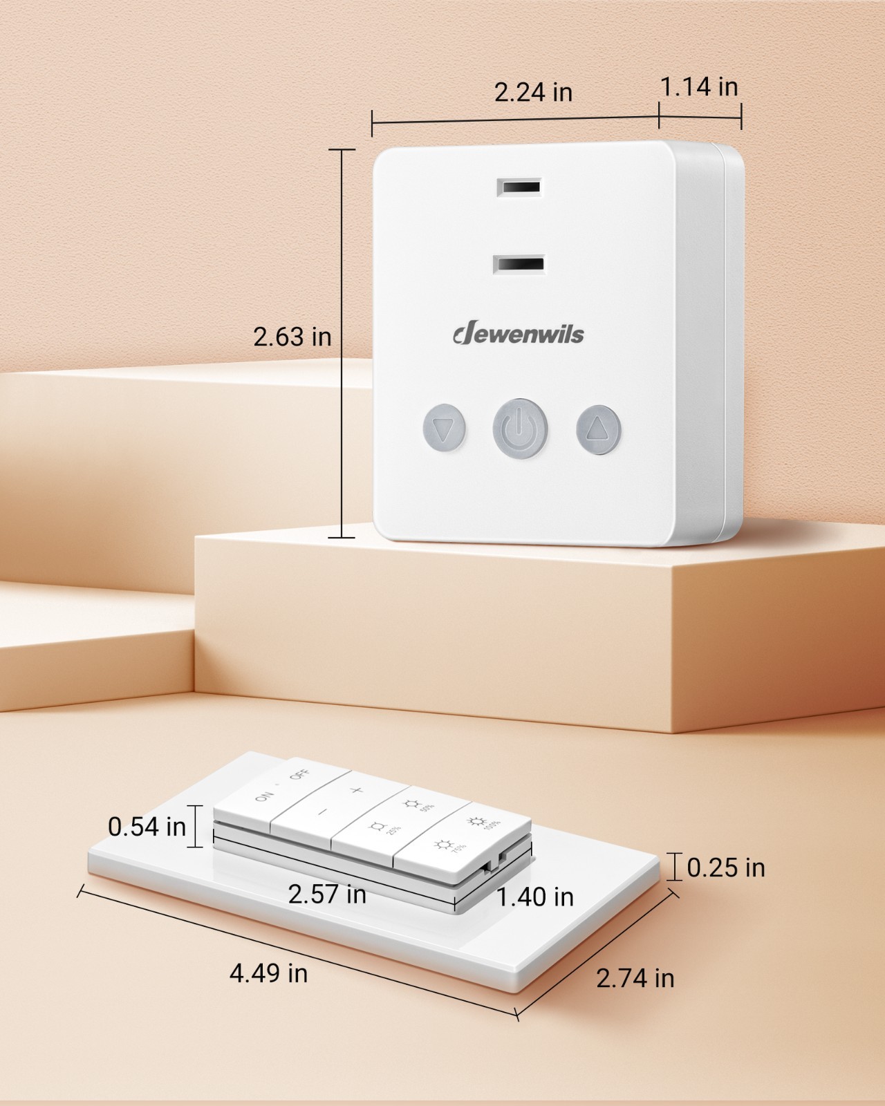DEWENWILS Wireless Dimmer Plug Remote Control 100FT Range for Dimmable LED Lamps